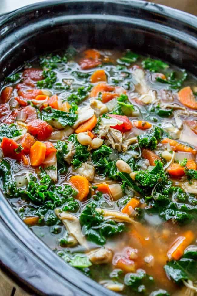 Chicken, White Bean, and Kale Soup (Slow Cooker)